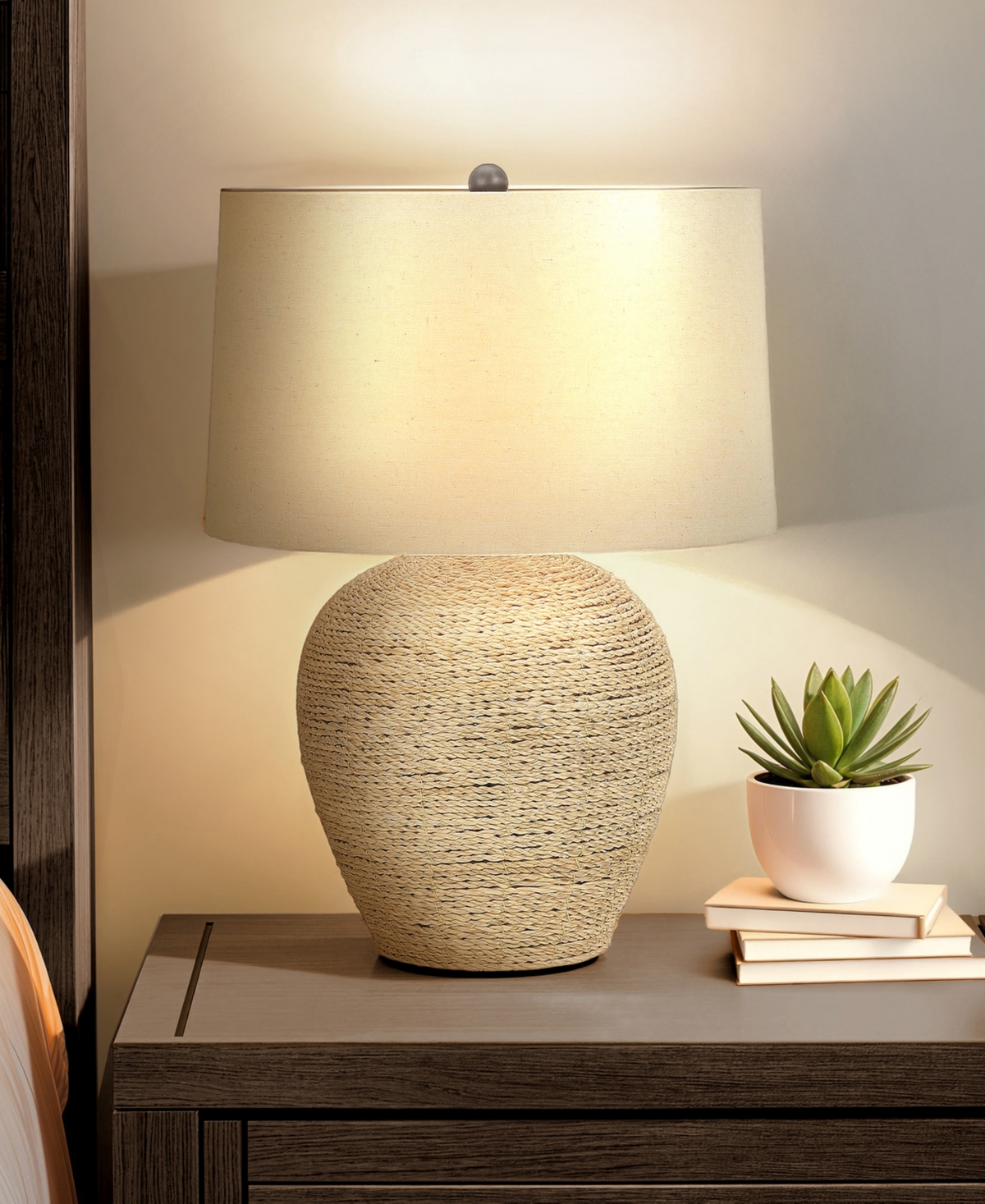 Monarch Specialties Lighting 25" Rattan Table Lamp