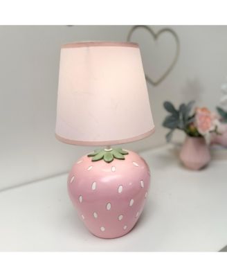 Flower Power Hand-Painted Custom Strawberry Lamp with Shade