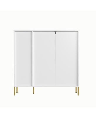 Shoe Cabinet Storage for Entryway, Modern Shoe Rack Cabinet with 3 Flip Drawers &amp; Side Cabinet