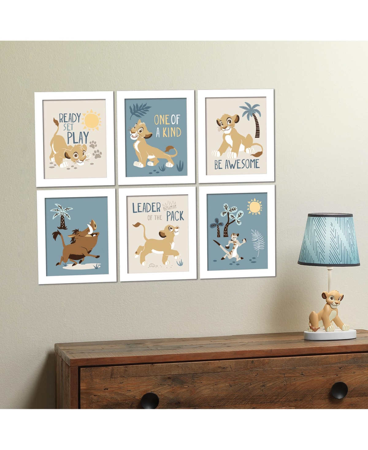 Lambs & Ivy Disney Baby Lion King Unframed Wall Art - Simba/Timon/Pumba