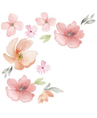 Girls Rule the World Pink Floral 4-Piece Baby Crib Bedding Set