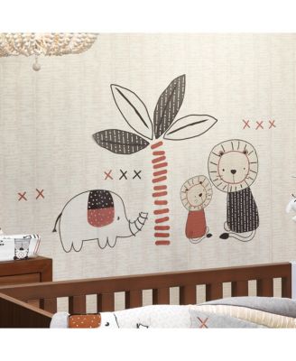 Baby Patchwork Jungle Animals 4-Piece Nursery Crib Bedding Set