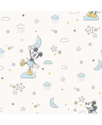 Disney Baby Moonlight Mickey Mouse Fitted Crib Sheet - White