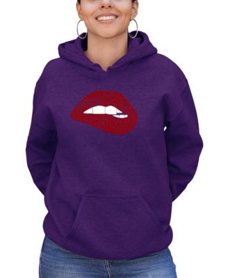 Women's Brooklyn Lips Word Art Long-Sleeve Sweatshirt