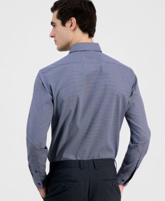 Men's Modern-Fit Circle Print Dress Shirt 