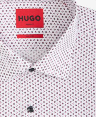 Men's Modern-Fit Circle Print Dress Shirt 