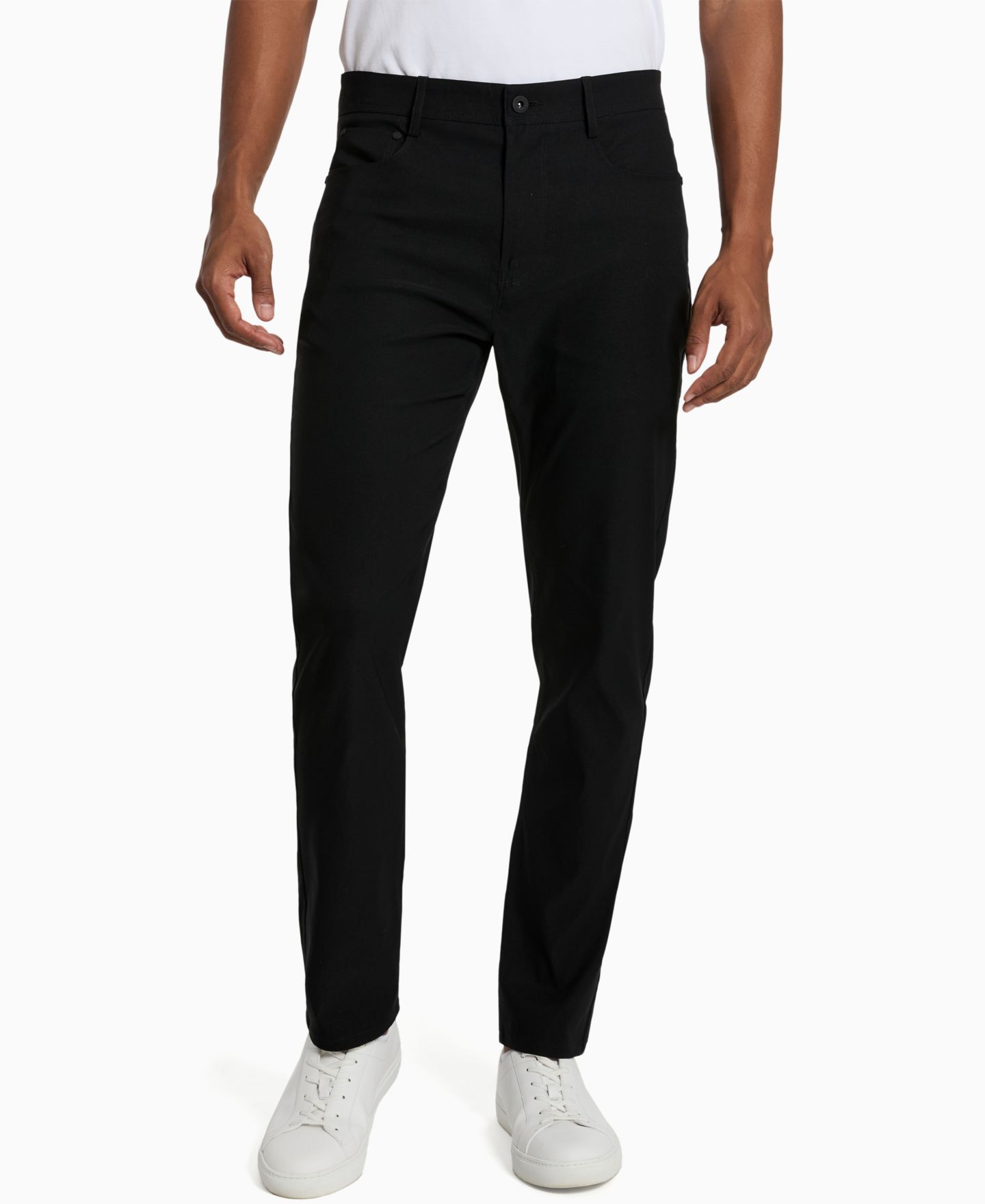 Мужские брюки Kenneth Cole Slim-Fit 5-Pocket Tech, цвет: Чёрный — фото 1