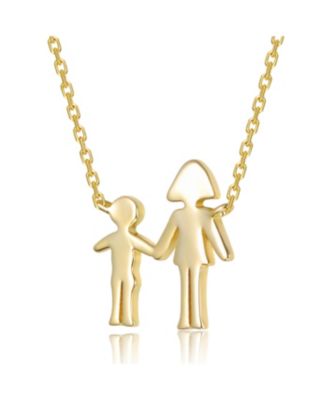 Women's 14K Gold Plated Mother & Son Family-Themed Necklace