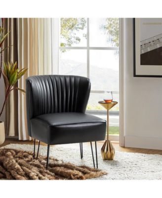 Donia Contemporary and Classic Wooden Upholstered Accent Chair