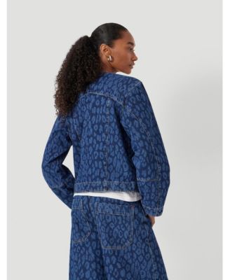 Women's Velma Leopard Print Denim Jacket