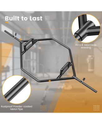 Olympic Hex Trap Bar with 2 Spring Collars and Foldable Handle