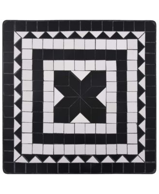 Table Black and white Powder-coated iron, ceramic 23.6 in Durable