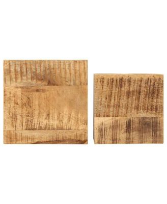 Plant Stand Set of 2 Natural Mango Wood Solid Mango Wood