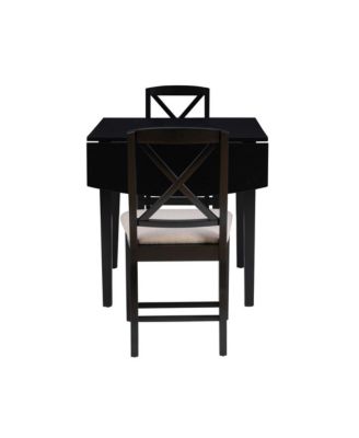 Torino 3Pc Drop Leaf Dining Set Black