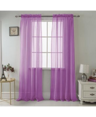 RT Designer Collection Celine Sheer Luxurious Modern Design Curtain Panel 54" x 84" Lilac