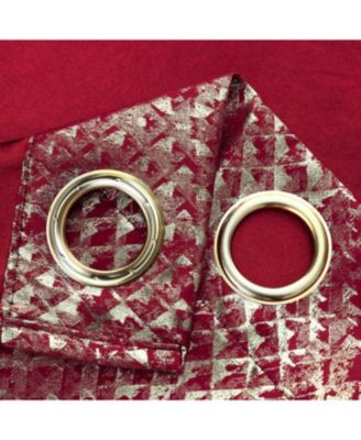 RT Designer Collection Hailey Halo Foil Blackout Grommet Curtain Panel 52" x 90" Red