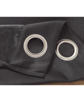RT Designer Collection Anchorage 2 Pack Blackout Grommet Luxurious Modern Design Curtain Panel Pair 36" x 84" Charcoal