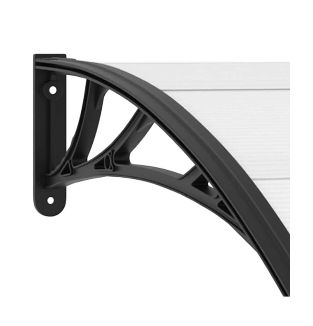vidaXL Door Canopy Black and Transparent 78.7"x29.5" Pc