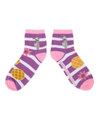 Characters & 3D Flowers Women's 3-Pair Casual Quarter Crew Ankle Socks