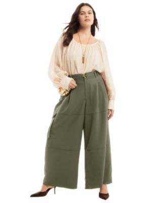 Women's June + Vie High-Rise Wide-Leg Cargo Pants