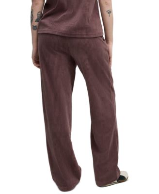 Women's Elevated Velour Ribbed Straight Leg Pants