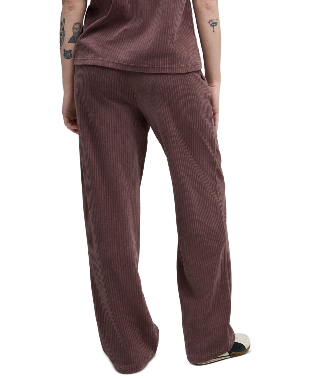 Puma Women's Elevated Velour Ribbed Straight Leg Pants In Purple