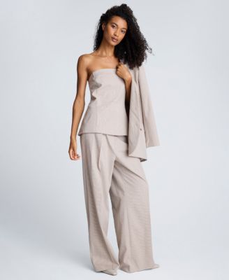 Women's Pleat Detail High Rise Pants