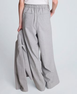Women's Piping Detail Wide-Leg Pants
