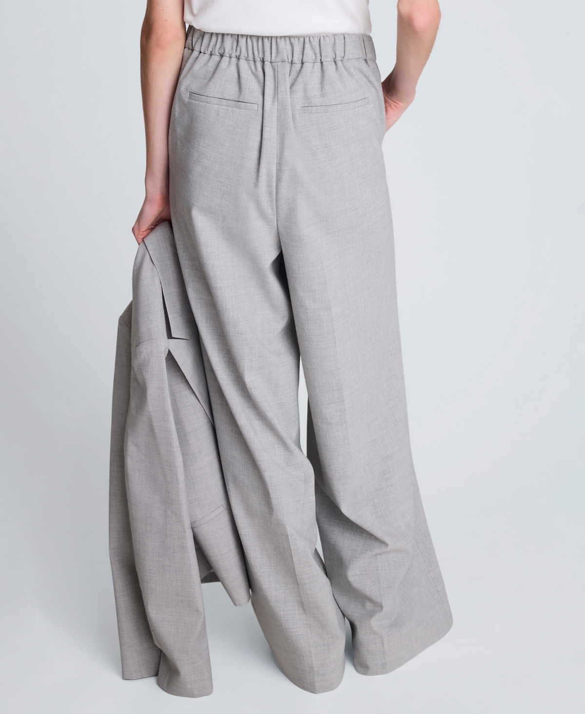 Kenneth Cole Women's Piping Detail Wide-leg Pants In Gray