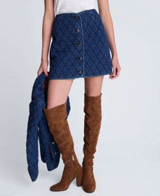 Women's Quilted Pencil Mini Skirt