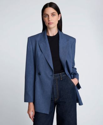 Women's Textured Pinstriped Long-Sleeve Jacket