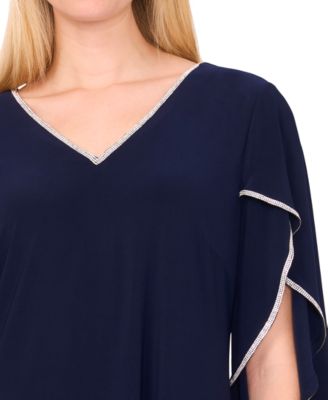 Women's V-Neck Cape-Sleeve Dress