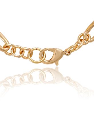 Pink and Gold Charm Bracelet with Bow, Dog, and Heart - 7.5''