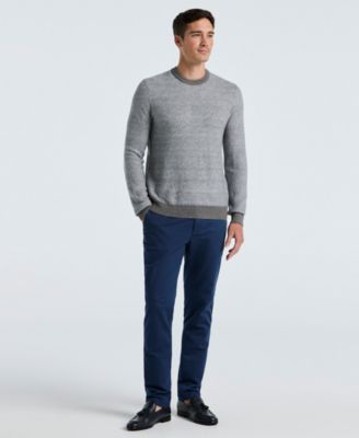 Men's Herringbone Long-Sleeve Crewneck Sweater