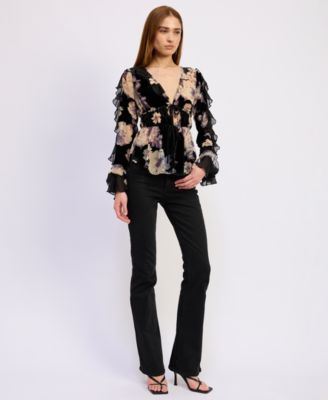 Women's Rowan V-Neck Long-Sleeve Blouse