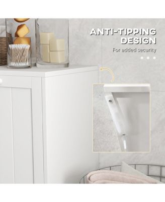 26" W  Engineered Wood 2 Hamper Compartments Tilt-out Laundry Storage Cabinet