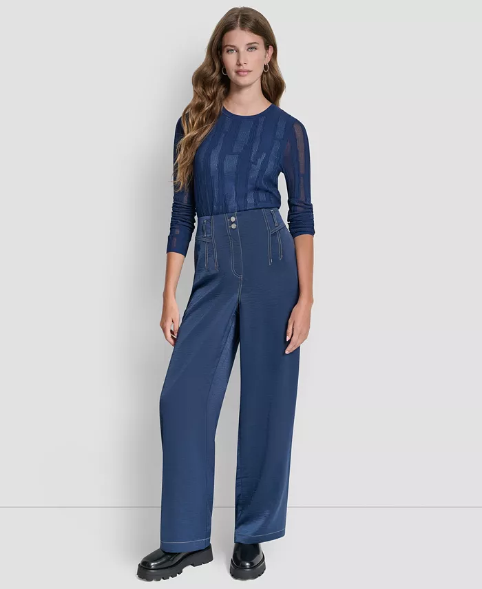 Women's Top Stitch Glazed Dressing Trousers - thumbnail 5