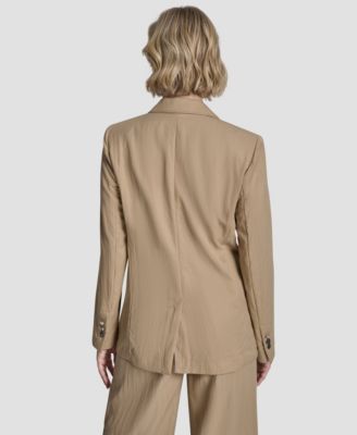 Women's Collared Button Front Blazer