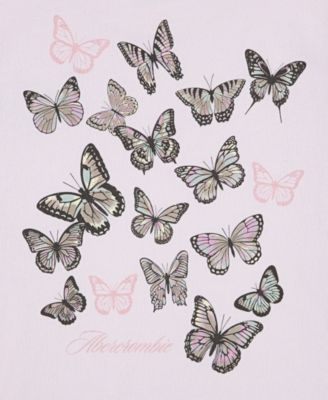 Girls Butterfly Graphics Short-Sleeve T-Shirt