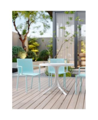 Streamdale Stackable Blue Armchair - Indoor/Outdoor, Ergonomic Design