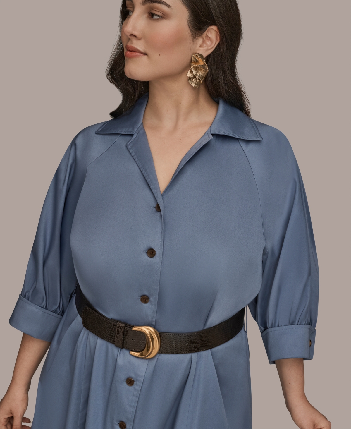 Donna Karan New York Plus Belted Shirtdress