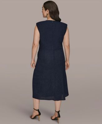 Plus Size Jewel Neck Midi Dress