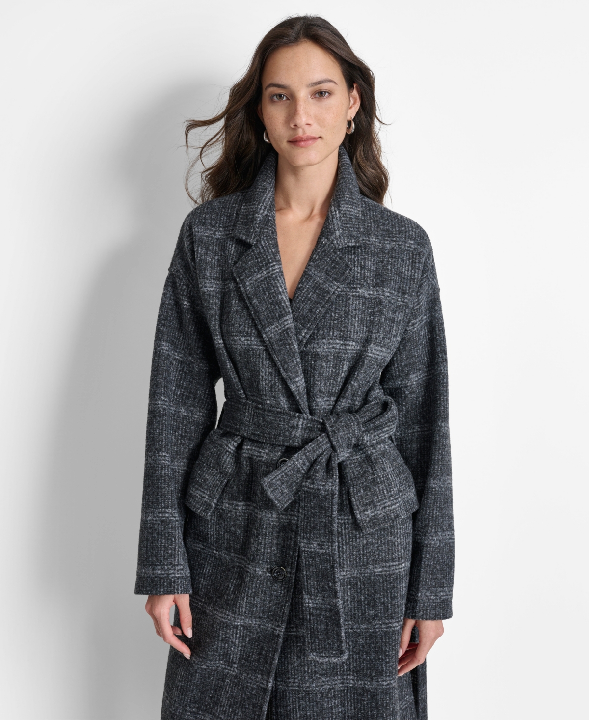 Dkny Jeans Women's Belted Long-Sleeve Robe Coat