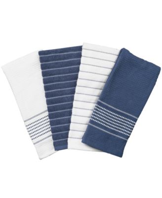 Skipping Stripe Wave Cotton Kitchen Towels, Set of 4