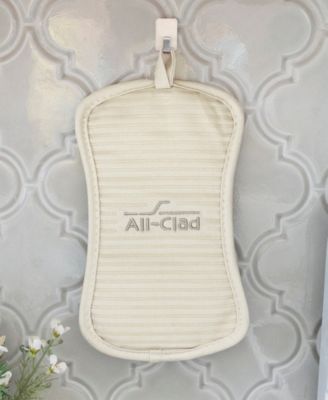 Ribbed Silicone Cotton Twill Potholders, Set of 4