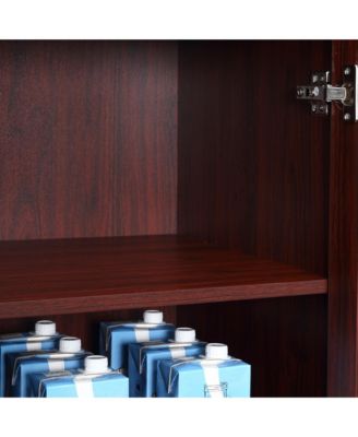 63" Kitchen Pantry, Storage Cabinet with 2 Doors, Adjustable Shelves