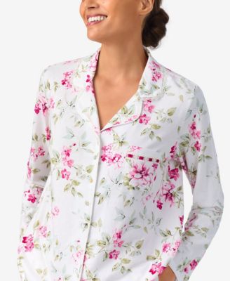 Sleepwear Brushed Cotton Notch Collar Pant PJ Set