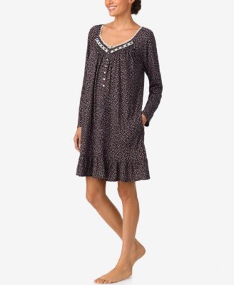 Women's Brushed Long Sleeve Brushed Cotton Jersey Nightgown