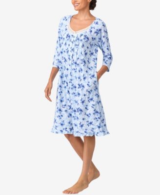 Women's Brushed Cotton 3/4 Sleeve Nightgown