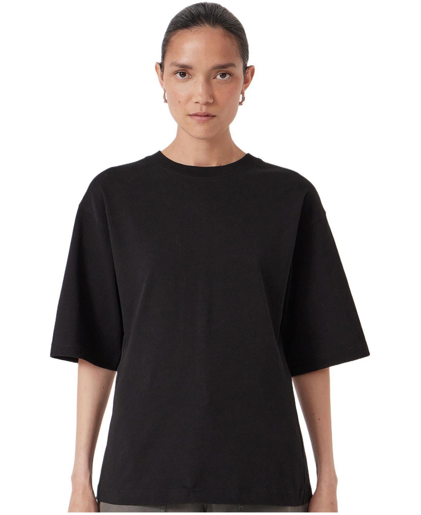 Женская футболка Hush Zip Detail Short Sleeve, цвет: Чёрный — фото 1